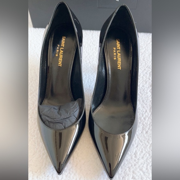 Saint Laurent Black Heels with Logo Heel - Picture 3 of 14